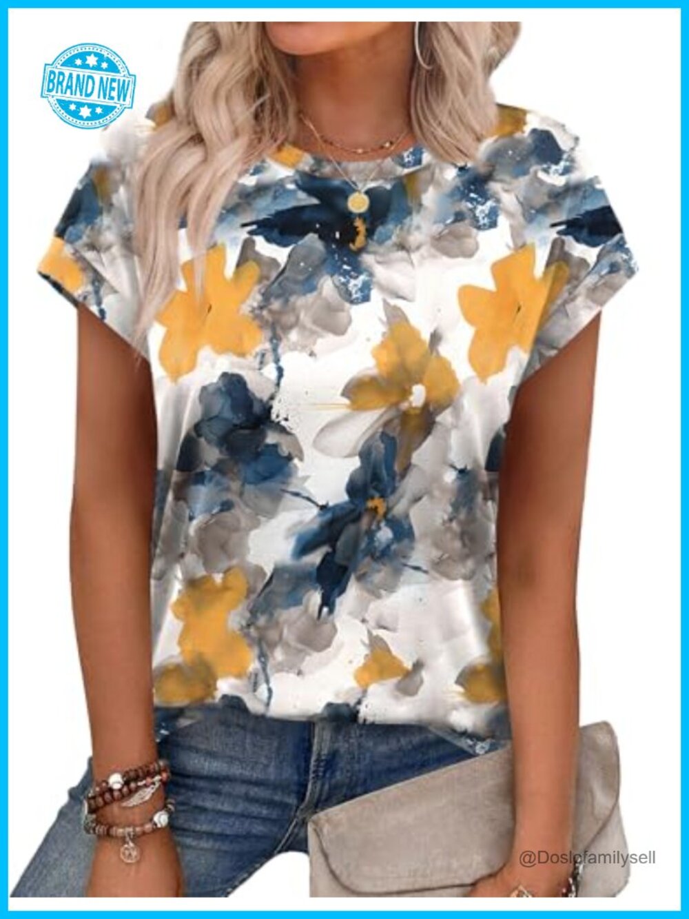 Women's Short Sleeve Crew Neck T-Shirt Casual Loose Tunic Blouse